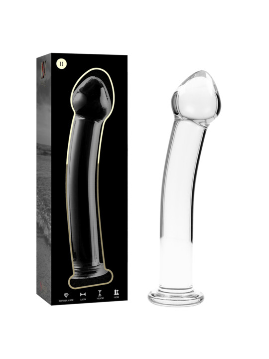 MODELO 11 DILDO CRISTAL BOROSILICATO TRANSPARENTE 16 CM -O- 3 CM DE LA MARCA NEBULA SERIES BY IBIZA