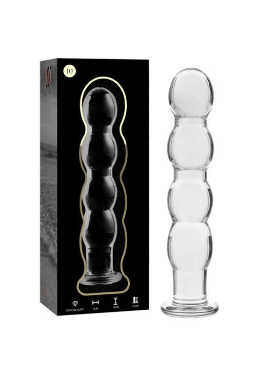 MODELO 10 DILDO CRISTAL BOROSILICATO TRANSPARENTE 16.5 CM -O- 3.5 CM DE LA MARCA NEBULA SERIES BY IBIZA