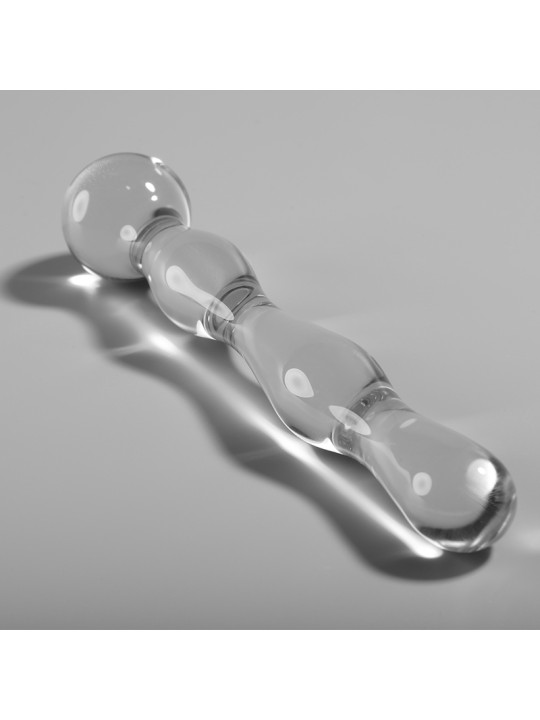 MODELO 13 DILDO CRISTAL BOROSILICATO TRANSPARENTE 18 CM -O- 3.5 CM DE LA MARCA NEBULA SERIES BY IBIZA