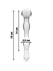 MODELO 13 DILDO CRISTAL BOROSILICATO TRANSPARENTE 18 CM -O- 3.5 CM DE LA MARCA NEBULA SERIES BY IBIZA