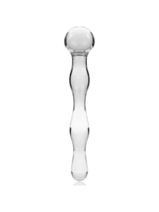 MODELO 13 DILDO CRISTAL BOROSILICATO TRANSPARENTE 18 CM -O- 3.5 CM DE LA MARCA NEBULA SERIES BY IBIZA