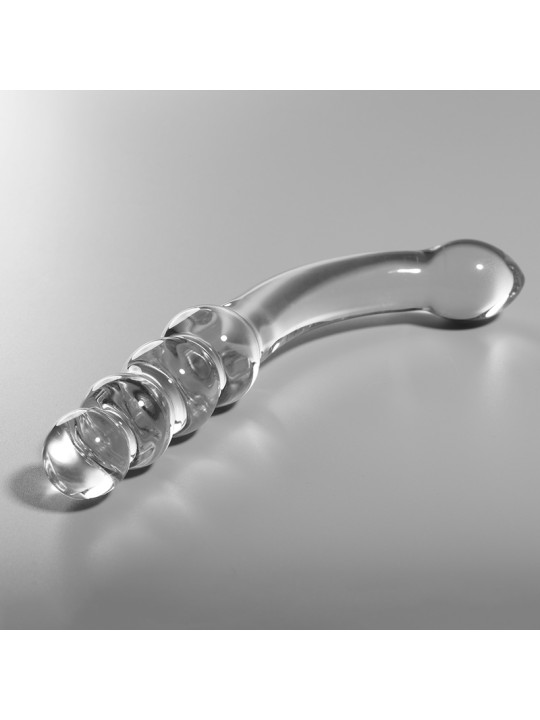 MODELO 14 DILDO CRISTAL BOROSILICATO TRANSPARENTE 18.5 CM -O- 3 CM DE LA MARCA NEBULA SERIES BY IBIZA