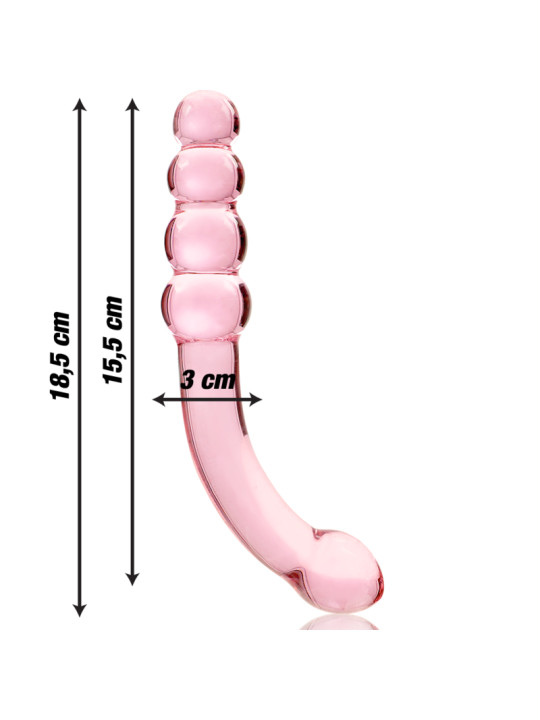 MODELO 14 DILDO CRISTAL BOROSILICATO TRANSPARENTE 18.5 CM -O- 3 CM DE LA MARCA NEBULA SERIES BY IBIZA