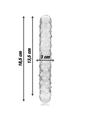 MODELO 15 DILDO CRISTAL BOROSILICATO TRANSPARENTE 18.5 CM -O- 3 CM DE LA MARCA NEBULA SERIES BY IBIZA