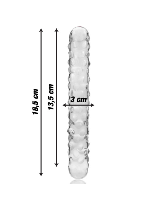 MODELO 15 DILDO CRISTAL BOROSILICATO TRANSPARENTE 18.5 CM -O- 3 CM DE LA MARCA NEBULA SERIES BY IBIZA