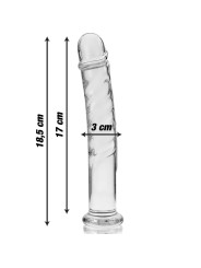 MODELO 16 DILDO CRISTAL BOROSILICATO TRANSPARENTE 18.5 CM -O- 3 CM DE LA MARCA NEBULA SERIES BY IBIZA