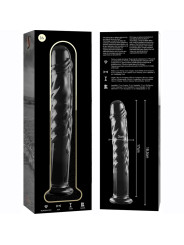 MODELO 16 DILDO CRISTAL BOROSILICATO TRANSPARENTE 18.5 CM -O- 3 CM DE LA MARCA NEBULA SERIES BY IBIZA