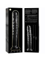 MODELO 16 DILDO CRISTAL BOROSILICATO TRANSPARENTE 18.5 CM -O- 3 CM DE LA MARCA NEBULA SERIES BY IBIZA