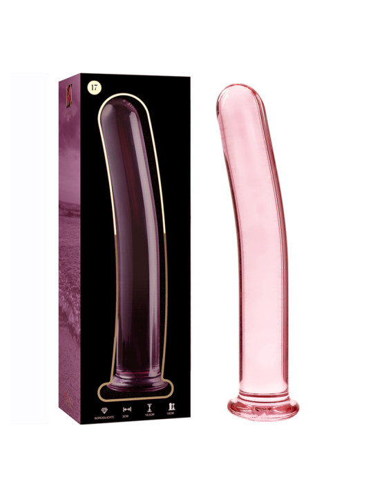 MODELO 17 DILDO CRISTAL BOROSILICATO TRANSPARENTE 18.5 CM -O- 3 CM DE LA MARCA NEBULA SERIES BY IBIZA