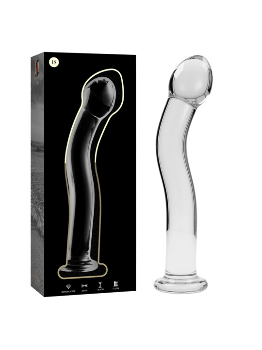 MODELO 18 DILDO CRISTAL BOROSILICATO TRANSPARENTE 18.5 CM -O- 3.5 CM DE LA MARCA NEBULA SERIES BY IBIZA