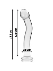 MODELO 18 DILDO CRISTAL BOROSILICATO TRANSPARENTE 18.5 CM -O- 3.5 CM DE LA MARCA NEBULA SERIES BY IBIZA