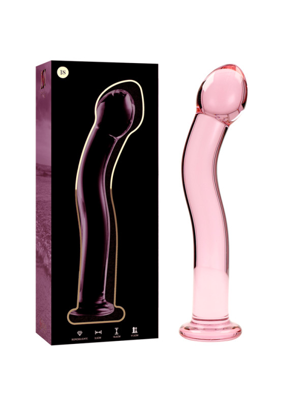 MODELO 18 DILDO CRISTAL BOROSILICATO TRANSPARENTE 18.5 CM -O- 3.5 CM DE LA MARCA NEBULA SERIES BY IBIZA