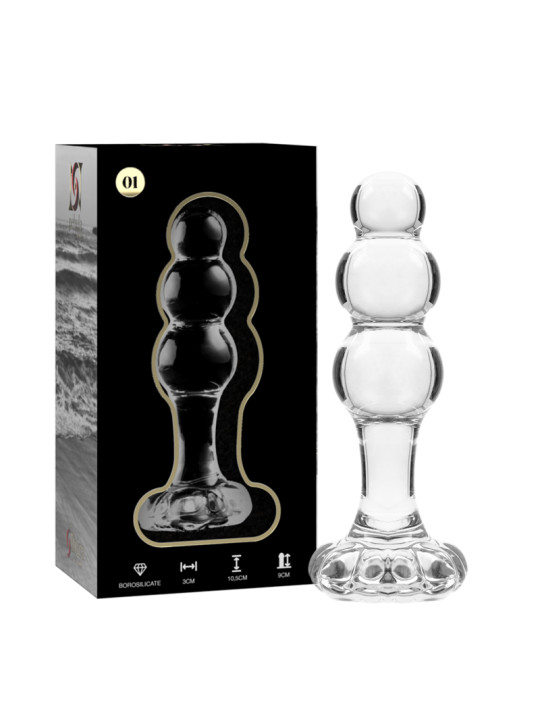 MODELO 1 PLUG CRISTAL BOROSILICATO TRANSPARENTE 10.5 CM -O- 3 CM DE LA MARCA NEBULA SERIES BY IBIZA