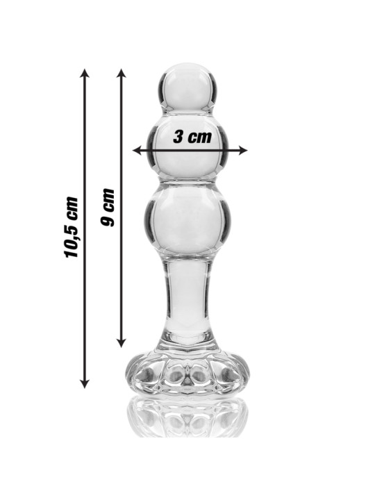 MODELO 1 PLUG CRISTAL BOROSILICATO TRANSPARENTE 10.5 CM -O- 3 CM DE LA MARCA NEBULA SERIES BY IBIZA