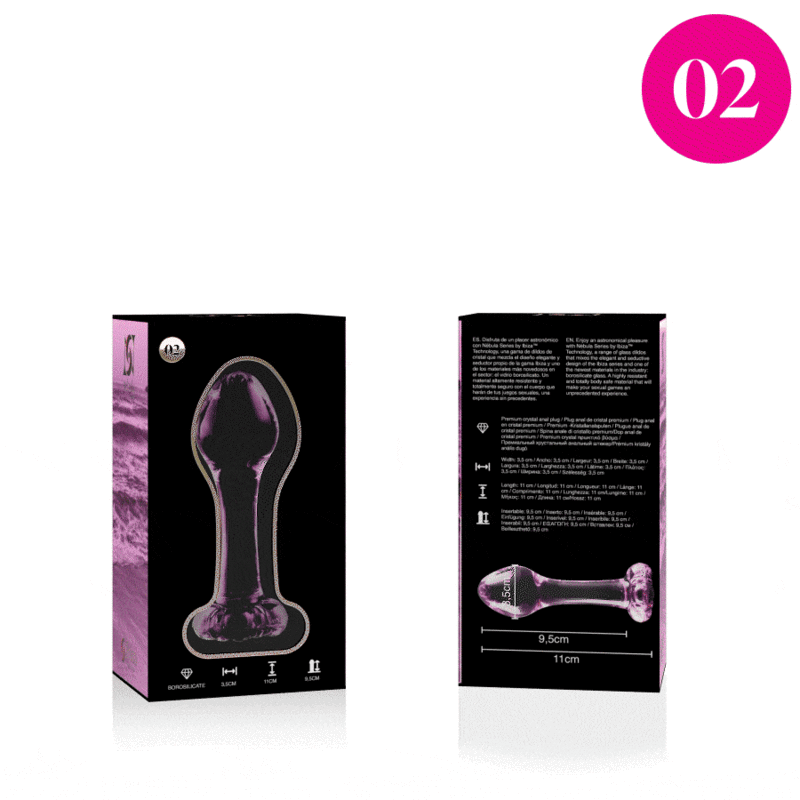 MODELO 2 PLUG CRISTAL BOROSILICATO TRANSPARENTE 11 CM -O- 3.5 CM DE LA MARCA NEBULA SERIES BY IBIZA