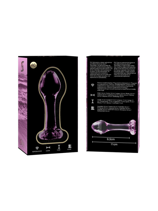 MODELO 2 PLUG CRISTAL BOROSILICATO TRANSPARENTE 11 CM -O- 3.5 CM DE LA MARCA NEBULA SERIES BY IBIZA