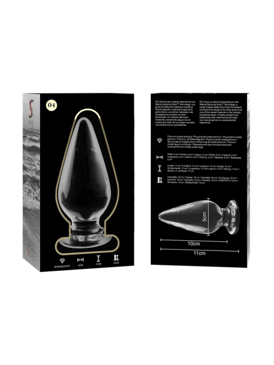 MODELO 4 PLUG CRISTAL BOROSILICATO TRANSPARENTE 11 CM -O- 5 CM DE LA MARCA NEBULA SERIES BY IBIZA