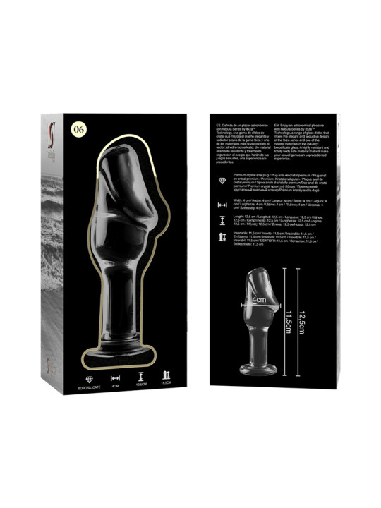 MODELO 6 PLUG CRISTAL BOROSILICATO TRANSPARENTE 12.5 CM -O- 4 CM DE LA MARCA NEBULA SERIES BY IBIZA