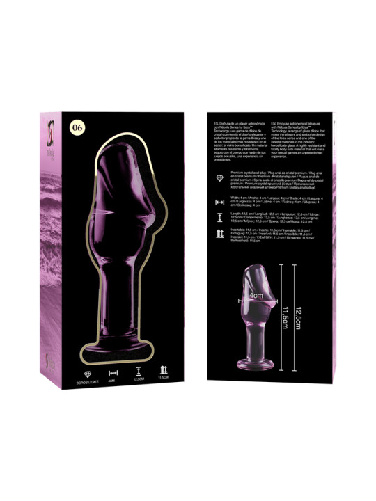 MODELO 6 PLUG CRISTAL BOROSILICATO TRANSPARENTE 12.5 CM -O- 4 CM DE LA MARCA NEBULA SERIES BY IBIZA