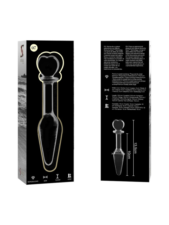 MODELO 7 PLUG CRISTAL BOROSILICATO TRANSPARENTE 13.5 CM -O- 3 CM DE LA MARCA NEBULA SERIES BY IBIZA