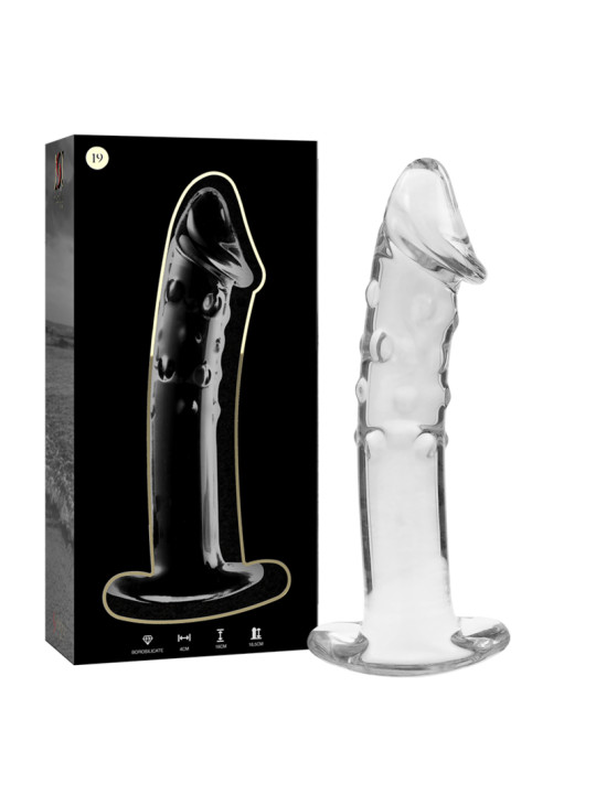 MODELO 19 DILDO CRISTAL BOROSILICATO TRANSPARENTE 18.5 CM -O- 4 CM DE LA MARCA NEBULA SERIES BY IBIZA