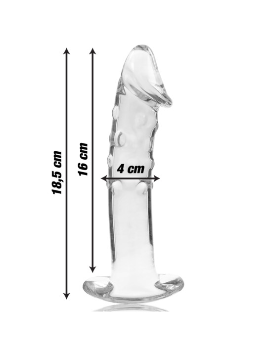 MODELO 19 DILDO CRISTAL BOROSILICATO TRANSPARENTE 18.5 CM -O- 4 CM DE LA MARCA NEBULA SERIES BY IBIZA