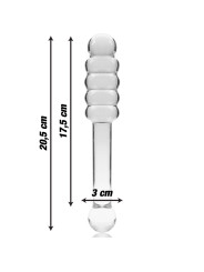 MODELO 20 DILDO CRISTAL BOROSILICATO TRANSPARENTE 20.5 CM -O- 3 CM DE LA MARCA NEBULA SERIES BY IBIZA