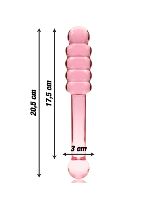 MODELO 20 DILDO CRISTAL BOROSILICATO TRANSPARENTE 20.5 CM -O- 3 CM DE LA MARCA NEBULA SERIES BY IBIZA