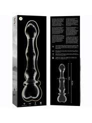 MODELO 21 DILDO CRISTAL BOROSILICATO TRANSPARENTE 20.5 CM -O- 3.5 CM DE LA MARCA NEBULA SERIES BY IBIZA