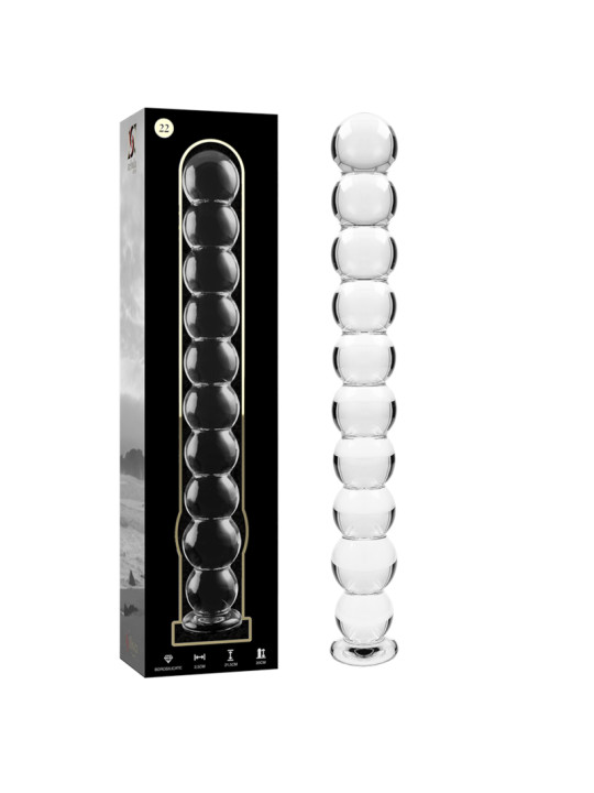 MODELO 22 DILDO CRISTAL BOROSILICATO TRANSPARENTE 21.5 CM -O- 2.5 CM DE LA MARCA NEBULA SERIES BY IBIZA