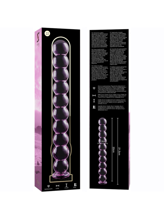 MODELO 22 DILDO CRISTAL BOROSILICATO TRANSPARENTE 21.5 CM -O- 2.5 CM DE LA MARCA NEBULA SERIES BY IBIZA