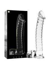 MODELO 23 DILDO CRISTAL BOROSILICATO TRANSPARENTE 21.5 CM -O- 4 CM DE LA MARCA NEBULA SERIES BY IBIZA