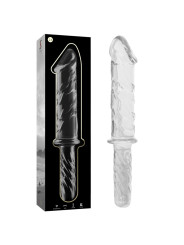 MODELO 24 DILDO CRISTAL BOROSILICATO TRANSPARENTE 28.5 CM -O- 5 CM DE LA MARCA NEBULA SERIES BY IBIZA