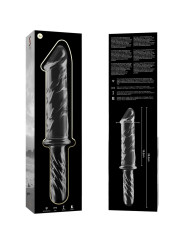 MODELO 24 DILDO CRISTAL BOROSILICATO TRANSPARENTE 28.5 CM -O- 5 CM DE LA MARCA NEBULA SERIES BY IBIZA