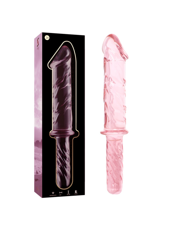 MODELO 24 DILDO CRISTAL BOROSILICATO TRANSPARENTE 28.5 CM -O- 5 CM DE LA MARCA NEBULA SERIES BY IBIZA