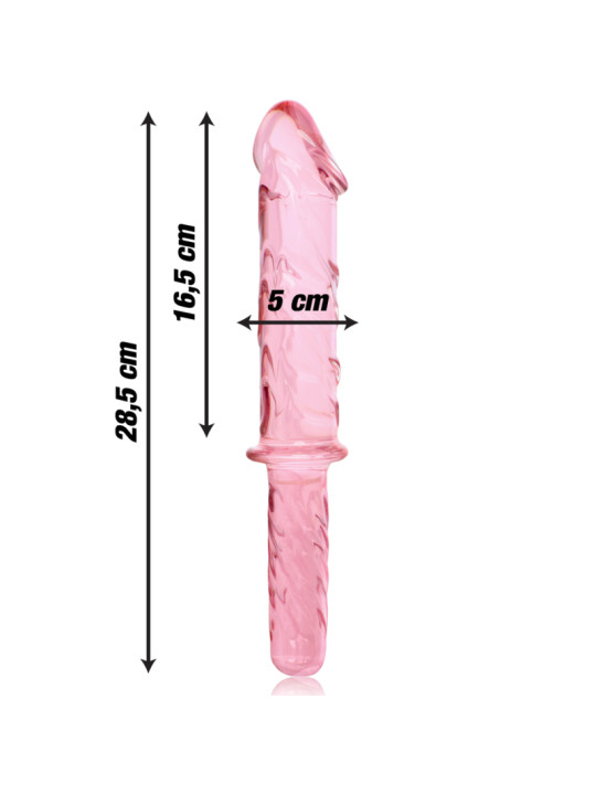 MODELO 24 DILDO CRISTAL BOROSILICATO TRANSPARENTE 28.5 CM -O- 5 CM DE LA MARCA NEBULA SERIES BY IBIZA