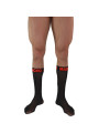 CALCETINES FETISH MACHO SEMITRANSPARENTES NEGRO ROJO DE LA MARCA MACHO UNDERWEAR