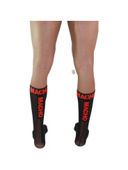 CALCETINES FETISH MACHO SEMITRANSPARENTES NEGRO ROJO DE LA MARCA MACHO UNDERWEAR