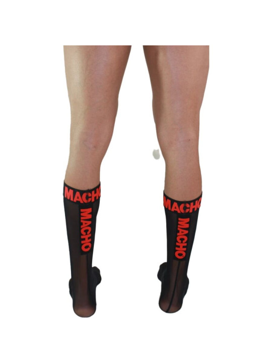 CALCETINES FETISH MACHO SEMITRANSPARENTES NEGRO ROJO DE LA MARCA MACHO UNDERWEAR