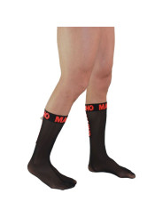 CALCETINES FETISH MACHO SEMITRANSPARENTES NEGRO ROJO DE LA MARCA MACHO UNDERWEAR