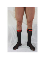 CALCETINES FETISH MACHO SEMITRANSPARENTES NEGRO ROJO DE LA MARCA MACHO UNDERWEAR