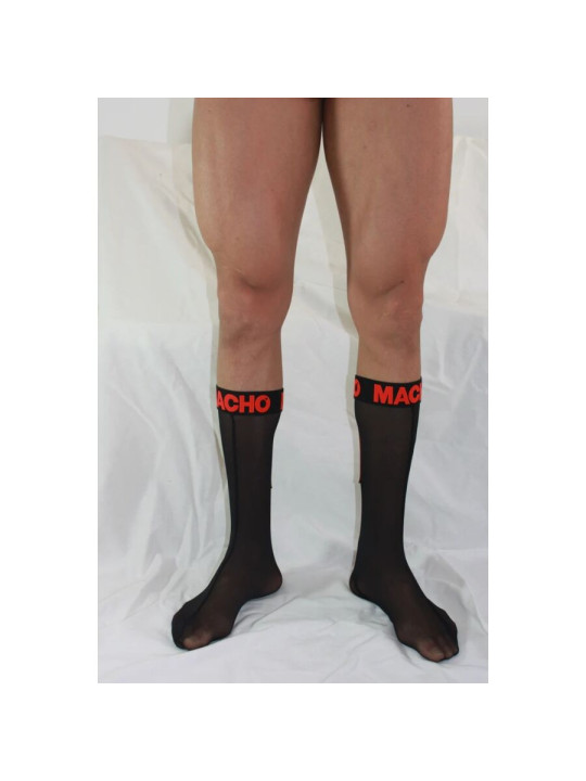CALCETINES FETISH MACHO SEMITRANSPARENTES NEGRO ROJO DE LA MARCA MACHO UNDERWEAR