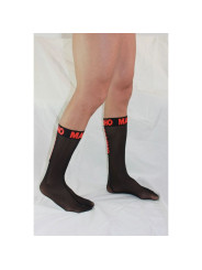 CALCETINES FETISH MACHO SEMITRANSPARENTES NEGRO ROJO DE LA MARCA MACHO UNDERWEAR