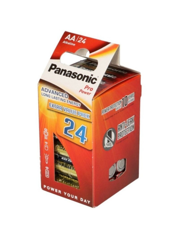PILAS ALCALINAS PANASONIC PRO POWER AA LR6 PACK 24 UNIDADES DE LA MARCA PANASONIC