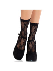 LEG AVENUE CALCETINES ENCAJE LAZO NEGRO TOBILLEROS SEXY DE LA MARCA LEG AVENUE HOSIERY