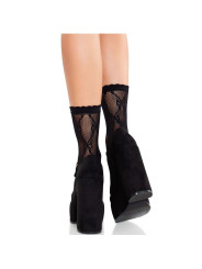 LEG AVENUE CALCETINES ENCAJE LAZO NEGRO TOBILLEROS SEXY DE LA MARCA LEG AVENUE HOSIERY