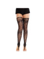 MEDIAS SIN PIE ENCAJE FLORAL NEGRO LEG AVENUE DE LA MARCA LEG AVENUE HOSIERY