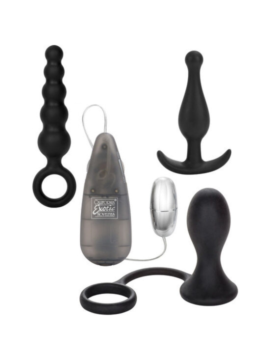 KIT ESTIMULACIÓN PRÓSTATA CON PLUGS Y SONDAS SILICONA DE LA MARCA CALEXOTICS