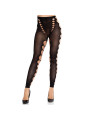 MEDIAS OPACAS SIN COSTURAS CON CORTES ESTRATÉGICOS NEGRO DE LA MARCA LEG AVENUE HOSIERY