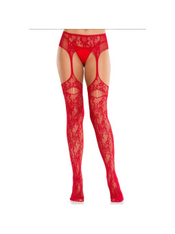 MEDIAS LIGUERO ENCAJE ROJO PASIÓN LEG AVENUE DE LA MARCA LEG AVENUE HOSIERY